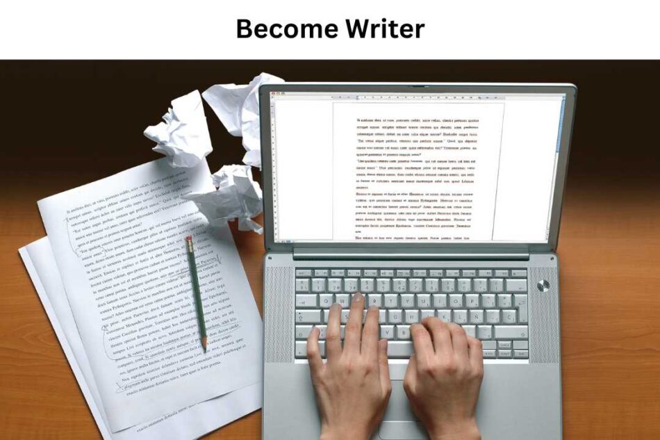 A man write a copywriter in laplop
