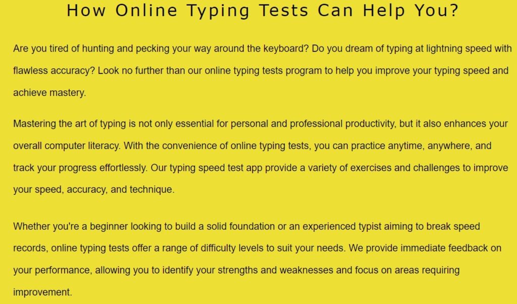 Online Typing Website 